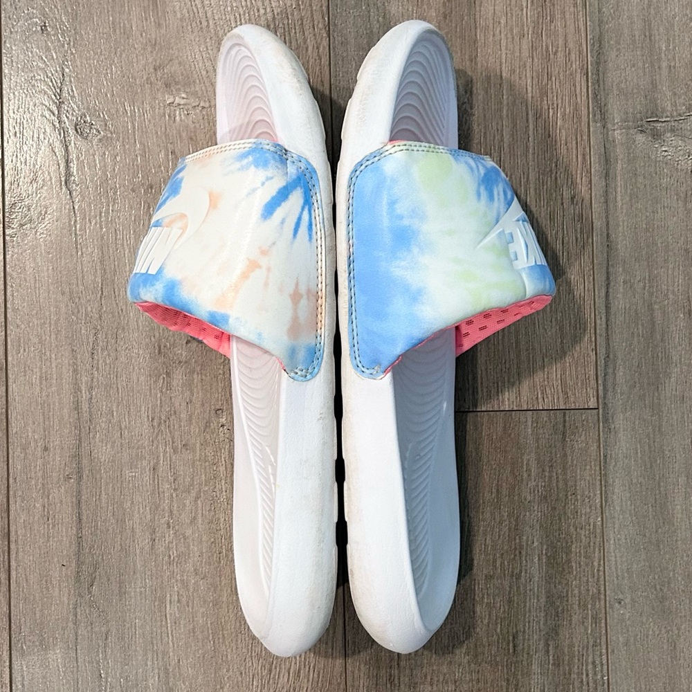Nike White Slides with Pastel Tie-Dye Strap - Picture 5 of 6